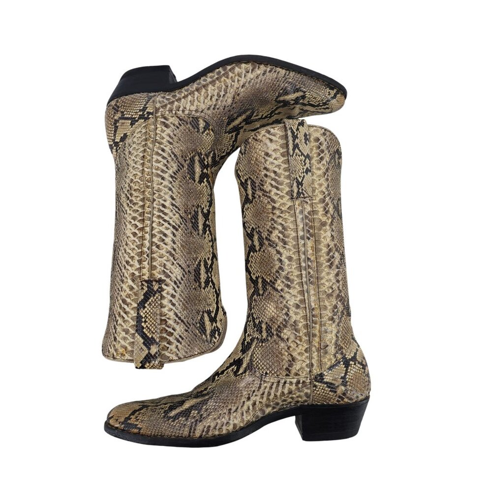 Full Exotic Python Snakeskin Mens 10D Custom Cowb… - image 10